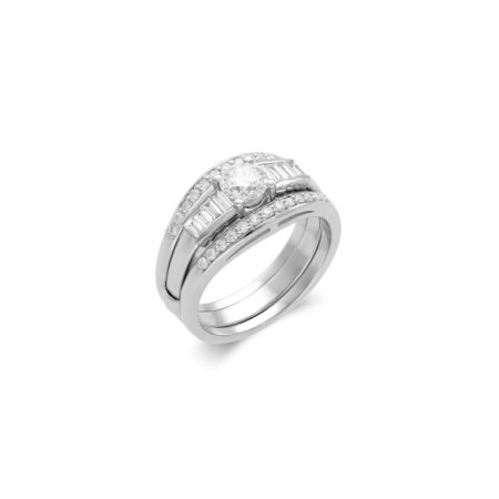 Anillo Oro Blanco Y Diamantes. Género: Mujer. Material: Oro blanco. Piedras: Diamantes