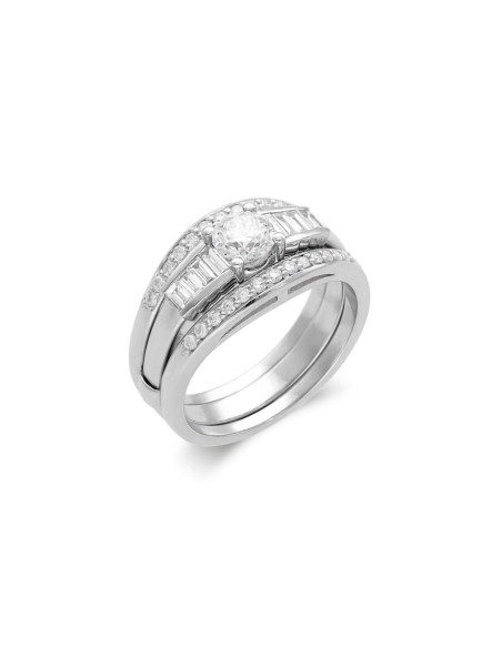 Anillo Oro Blanco Y Diamantes