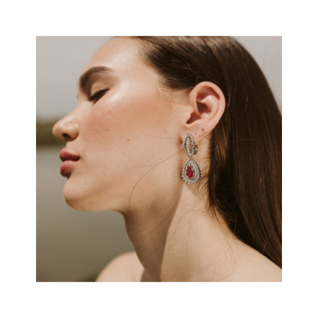 Pendientes Oro Blanco, Rubí Y Diamantes. Género: Mujer. Material: Oro blanco. Piedras: Diamantes,Rubies
