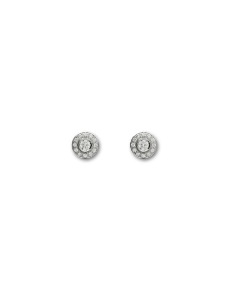 Pendientes Oro Blanco, Diamantes Y Ónix