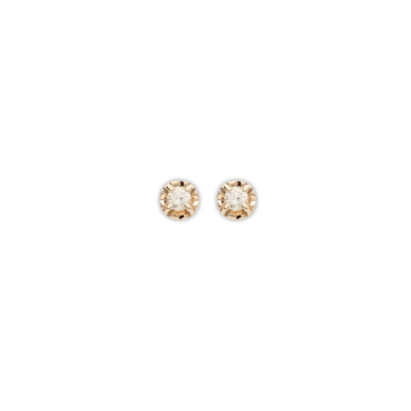 Pendientes Oro Amarillo Y Diamante. Género: Mujer. Material: Oro amarillo. Piedras: Diamantes