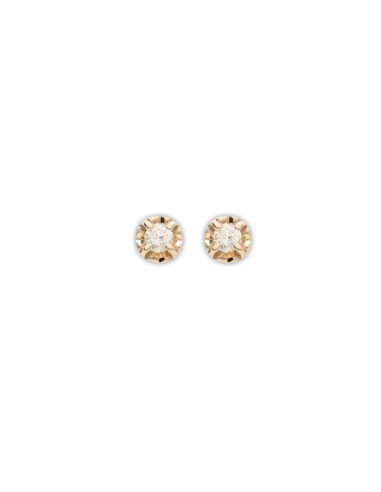 Pendientes Oro Amarillo Y Diamante
