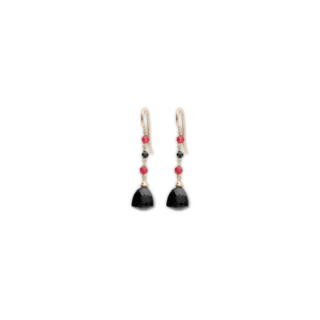 Pendientes Oro Amarillo, Jade, Espinerla Y Ónix. Género: Mujer. Material: Oro amarillo. Piedras: Jade,Onix