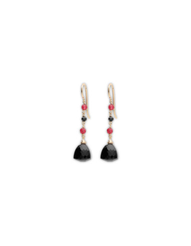 Pendientes Oro Amarillo, Jade, Espinerla Y Ónix