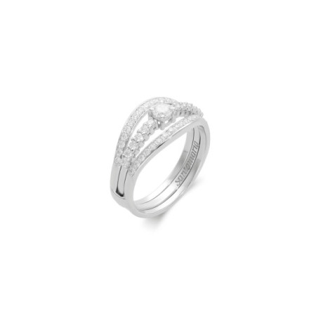 Anillo Oro Blanco Y Diamantes. Género: Mujer. Material: Oro blanco. Piedras: Diamantes