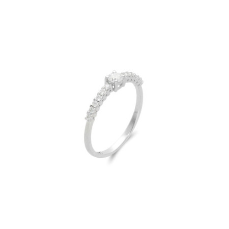 Anillo Oro Blanco Y Diamantes. Género: Mujer. Material: Oro blanco. Piedras: Diamantes