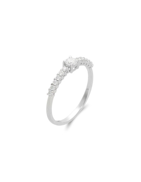 Anillo Oro Blanco Y Diamantes