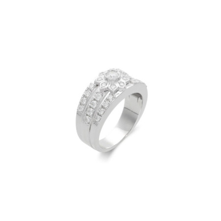 Anillo Oro Blanco Y Diamantes. Género: Mujer. Material: Oro blanco. Piedras: Diamantes
