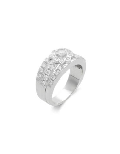 Anillo Oro Blanco Y Diamantes