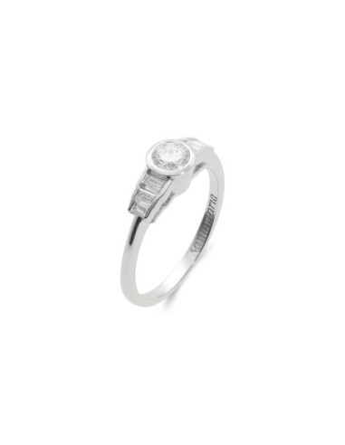Anillo Oro Blanco Y Diamantes