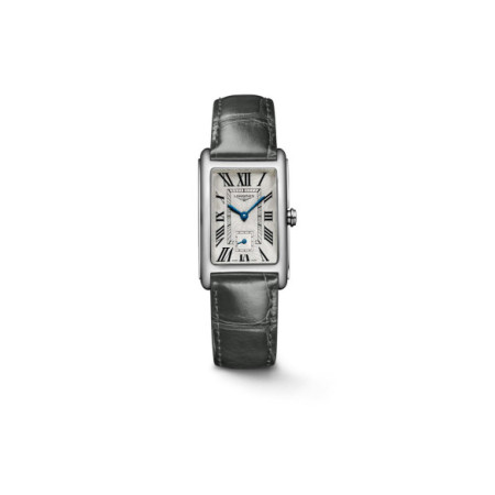 Reloj Longines DolceVita L5.512.4.71.3. Género: Mujer. Material: Acero. Tamaño: De 32mm a 38mm. Correa: Piel. Color esfera: Plateada. Estilo: Clásico. Movimiento: Cuarzo. Características técnicas: Hora y segundero