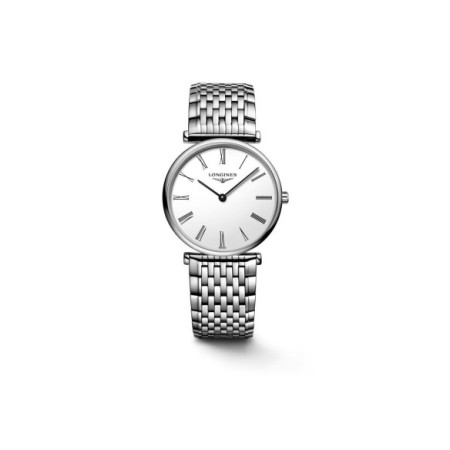 Reloj La Grande Classique de Longines L4.512.4.11.6. Género: Mujer. Material: Acero. Tamaño: Menos de 32mm. Correa: Acero. Color esfera: Blanco. Estilo: Cocktail,Clásico. Movimiento: Cuarzo. Características técnicas: Solo hora