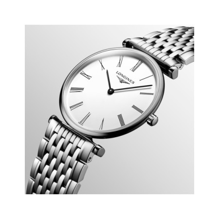 Reloj La Grande Classique de Longines L4.512.4.11.6. Género: Mujer. Material: Acero. Tamaño: Menos de 32mm. Correa: Acero. Color esfera: Blanco. Estilo: Cocktail,Clásico. Movimiento: Cuarzo. Características técnicas: Solo hora