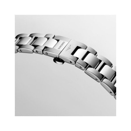 Reloj Longines Conquest L3.377.4.58.6. Género: Mujer. Material: Acero. Tamaño: De 32mm a 38mm. Correa: Acero. Color esfera: Negro. Estilo: Deportivo,Cocktail,Clásico. Movimiento: Cuarzo. Características técnicas: Hora y segundero,Calendario