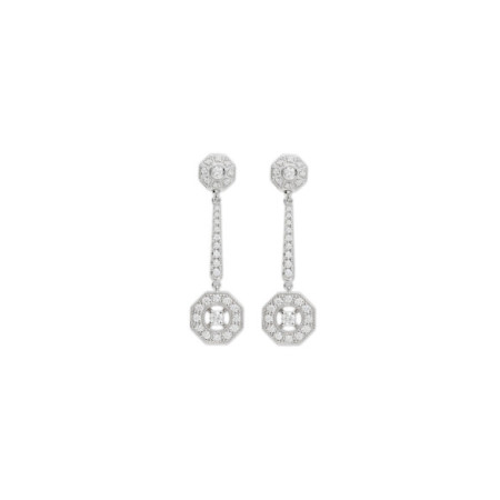 Pendientes Oro Blanco Y Diamantes. Género: Mujer. Material: Oro blanco. Piedras: Diamantes