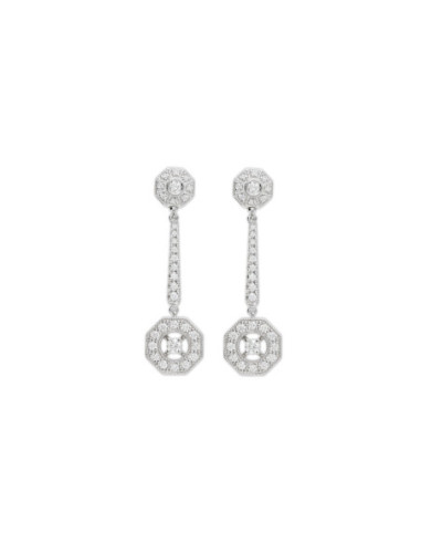 Pendientes Oro Blanco Y Diamantes