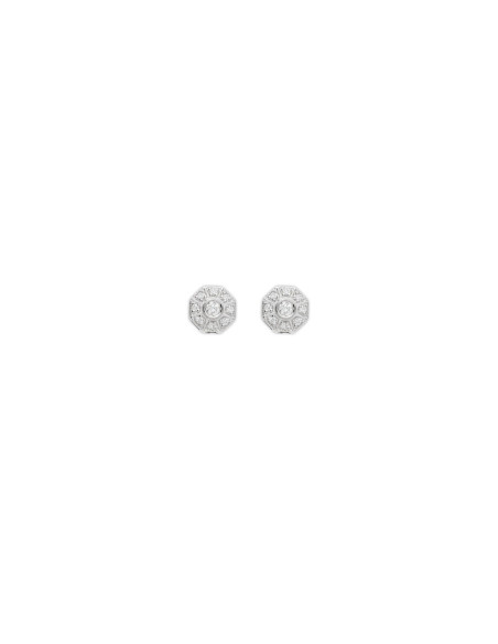 Pendientes Oro Blanco Y Diamantes