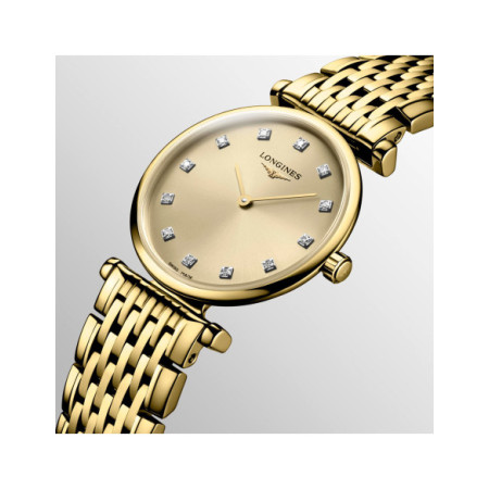 Reloj La Grande Classique de Longines L4.209.2.37.8. Género: Mujer. Material: Acero. Tamaño: Menos de 32mm. Correa: Acero. Color esfera: Dorada. Estilo: Clásico. Movimiento: Cuarzo. Características técnicas: Solo hora