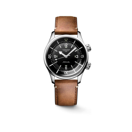 Reloj Longines Diver L3.764.4.50.0. Género: Hombre,Mujer. Material: Acero. Tamaño: De 39mm a 42mm. Correa: Piel. Color esfera: Negro. Estilo: Cocktail,Deportivo. Movimiento: Automático. Características técnicas: Reserva de marcha,Hora y segundero