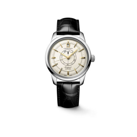 Reloj Longines Conquest Heritage Central Power Reserve L1.648.4.78.2. Género: Hombre. Material: Acero. Tamaño: De 32mm a 38mm. Correa: Piel. Color esfera: Marfil. Estilo: Clásico. Movimiento: Automático. Características técnicas: Calendario,Reserva de marcha,Hora y segundero