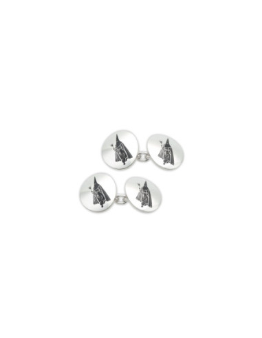 Gemelos Plata Y Esmalte