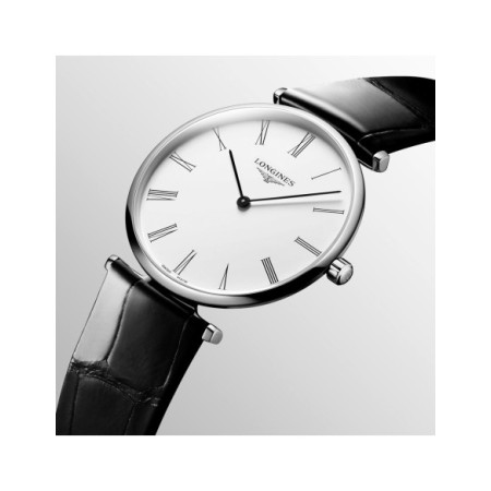 Reloj La Grande Classique de Longines L4.866.4.11.2. Género: Mujer. Material: Acero. Tamaño: De 32mm a 38mm. Correa: Piel. Color esfera: Blanco. Estilo: Clásico. Movimiento: Cuarzo. Características técnicas: Solo hora