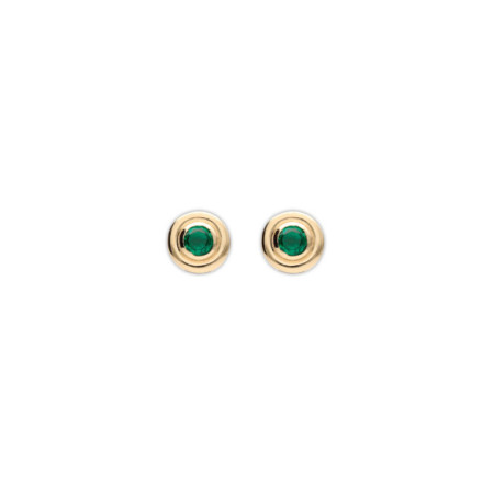 Pendientes Oro Amarillo Y Esmeralda. Género: Mujer. Material: Oro amarillo. Piedras: Esmeraldas