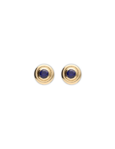 Pendientes Oro Amarillo Y Zafiro