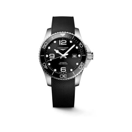 Reloj Longines Hydroconquest L3.782.4.56.9. Género: Hombre. Material: Acero. Tamaño: De 43mm a 46mm. Correa: Caucho. Color esfera: Negro. Estilo: Deportivo. Movimiento: Automático. Características técnicas: Calendario,Hora y segundero,Reserva de marcha