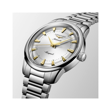 Reloj Longines Conquest Heritage L1.650.4.72.6. Género: Hombre. Material: Acero. Tamaño: De 39mm a 42mm. Correa: Acero. Color esfera: Plata. Estilo: Casual,Cocktail. Movimiento: Automático. Características técnicas: Hora y segundero,Reserva de marcha