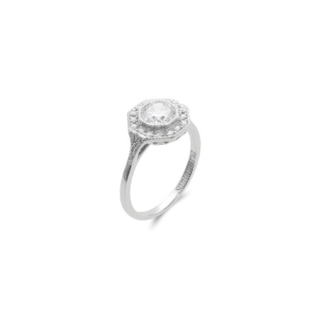 Anillo Oro Blanco Y Diamantes. Género: Mujer. Material: Oro blanco. Piedras: Diamantes