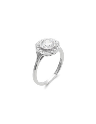 Anillo Oro Blanco Y Diamantes