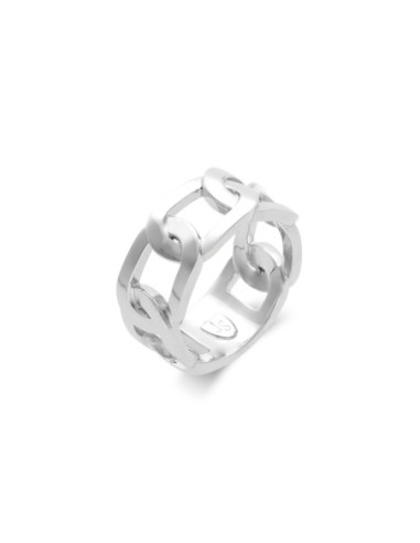 Anillo Oro Blanco Eslabones