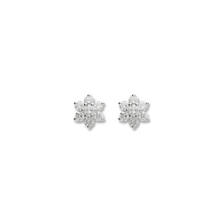 Pendientes Oro Blanco Y Diamantes. Género: Mujer. Material: Oro blanco. Piedras: Diamantes