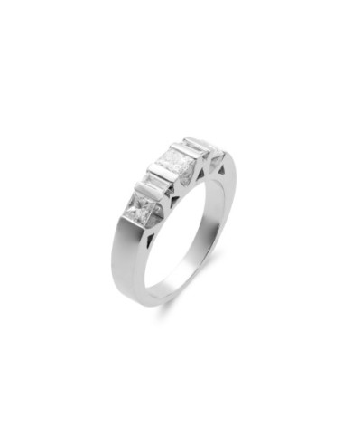Anillo Oro Blanco Y Diamantes