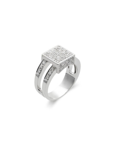 Anillo Oro Blanco Y Diamantes