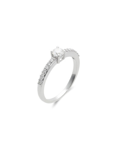 Anillo Oro Blanco Y Diamantes
