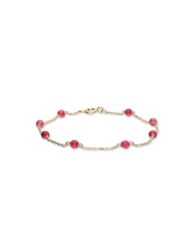 Pulsera Oro Amarillo Y Jade
