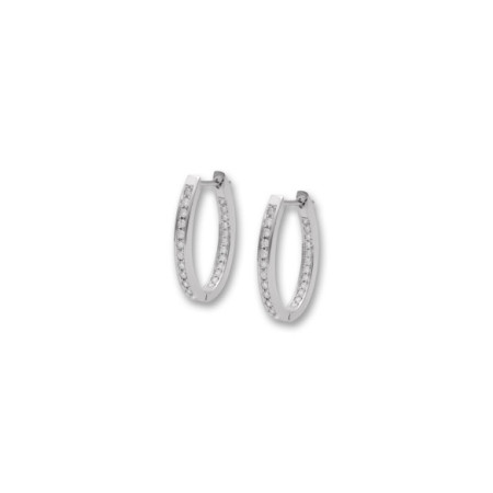 Argollas Oro Blanco Y Diamantes. Género: Mujer. Material: Oro blanco. Piedras: Diamantes