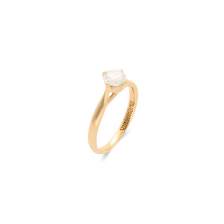 Anillo-Solitario Oro Amarillo Y Diamante. Género: Mujer. Material: Oro amarillo. Piedras: Diamantes