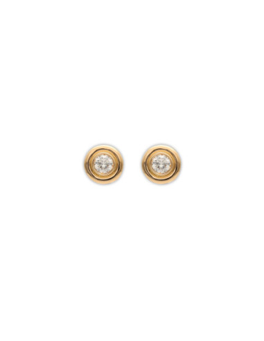 Pendientes Oro Amarillo Y Diamante