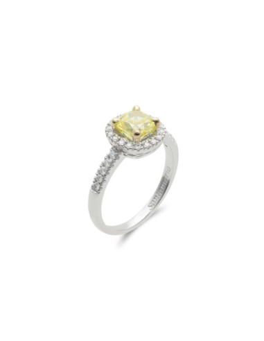 Anillo Oro Blanco Y Diamantes