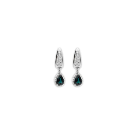 Pendientes Oro Blanco, Zafiro Y Diamantes. Género: Mujer. Material: Oro blanco. Piedras: Diamantes,Zafiros