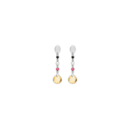 Pendientes Plata, Espinela, Perla, Jade Y Citrino. Género: Mujer. Material: Plata. Piedras: Otras gemas,Citrino,Jade,Perlas