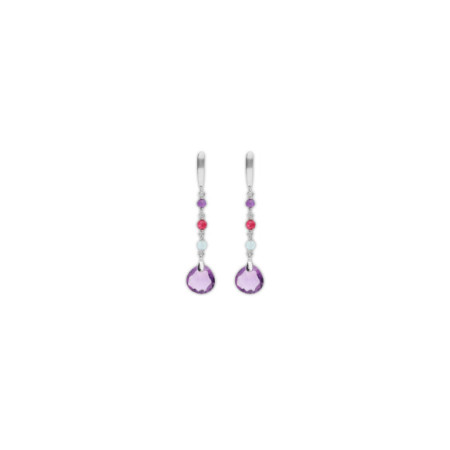 Pendientes Plata, Amatistas, Jade Y Aguamarina. Género: Mujer. Material: Plata. Piedras: Amatistas,Jade,Aguamarinas