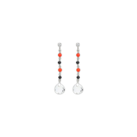 Pendientes Plata, Circonita, Coral, Espinela Y Cuarzo. Género: Mujer. Material: Plata. Piedras: Otras gemas,Coral,Espinela,Circonitas