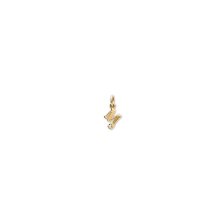 Colgante Oro Amarillo Inicial M Con Diamante. Género: Mujer,Niña,Niño. Material: Oro amarillo. Piedras: Diamantes
