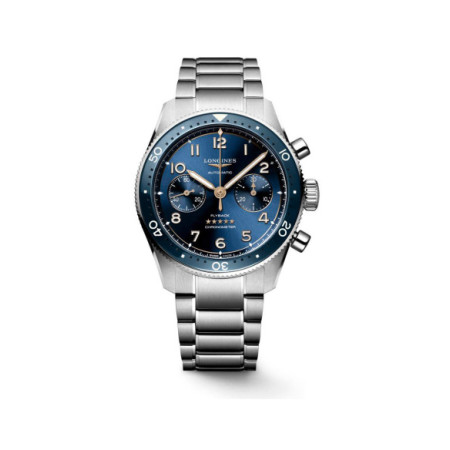 Reloj Longines Spirit Flyback L3.821.4.93.6. Género: Hombre. Material: Acero,Cerámica. Tamaño: De 39mm a 42mm. Correa: Acero. Color esfera: Azul. Estilo: Clásico,Cocktail. Movimiento: Automático. Características técnicas: Hora y segundero,Reserva de marcha