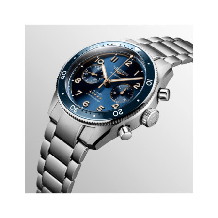 Reloj Longines Spirit Flyback L3.821.4.93.6. Género: Hombre. Material: Acero,Cerámica. Tamaño: De 39mm a 42mm. Correa: Acero. Color esfera: Azul. Estilo: Clásico,Cocktail. Movimiento: Automático. Características técnicas: Hora y segundero,Reserva de marcha