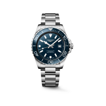 Reloj Longines Hydroconquest L3.788.4.96.6. Género: Hombre. Material: Acero,Cerámica. Tamaño: De 39mm a 42mm. Correa: Acero. Color esfera: Azul. Estilo: Deportivo. Movimiento: Automático. Características técnicas: Reserva de marcha,Hora y segundero,Calendario